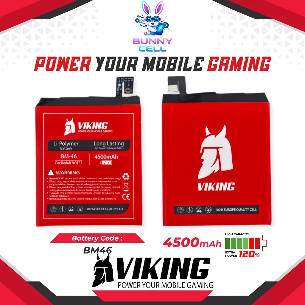 Baterai VIKING Double Power Original XiaoMi BM46 Redmi Note 3 Pro Batre Batrai Xiao Mi BM 46 Ori