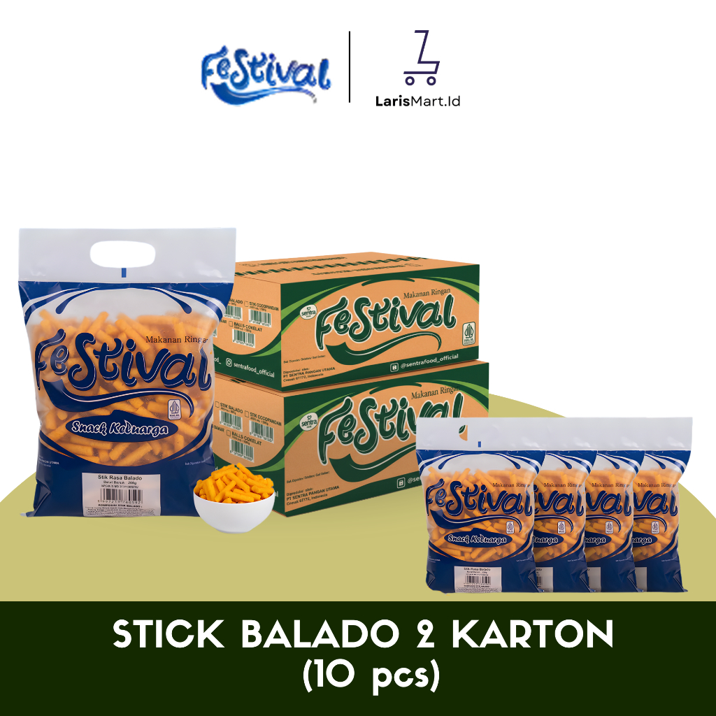 Snack Festival Stik Balado 2 Dus - Cemilan Snack Rasa Balado