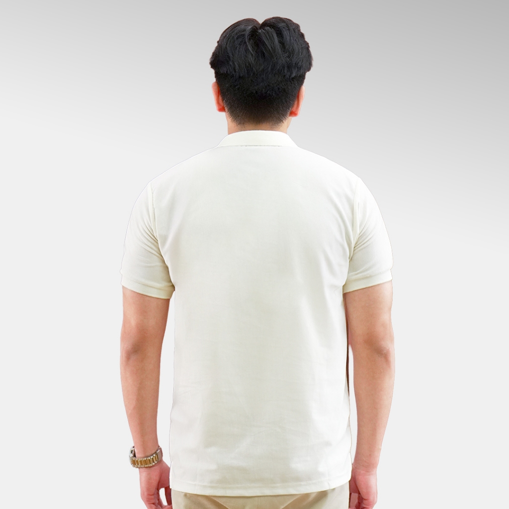 TERMURAH MATSUDA Baju Kaos Polo Shirt Dewasa Stripe Pria Kerah Katun Tarumizu OffWhite