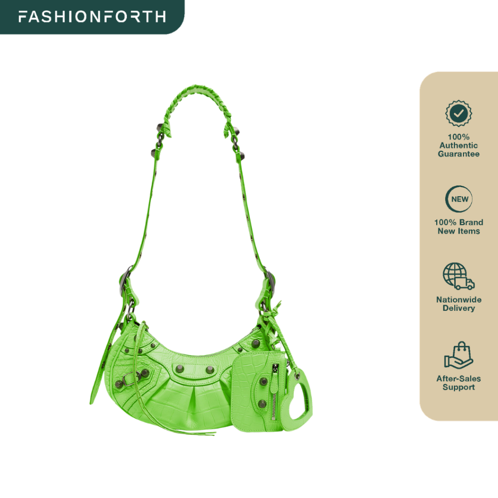 FashionForth Le Cagole XS Shoulder Bag in Croco Embossed SHW