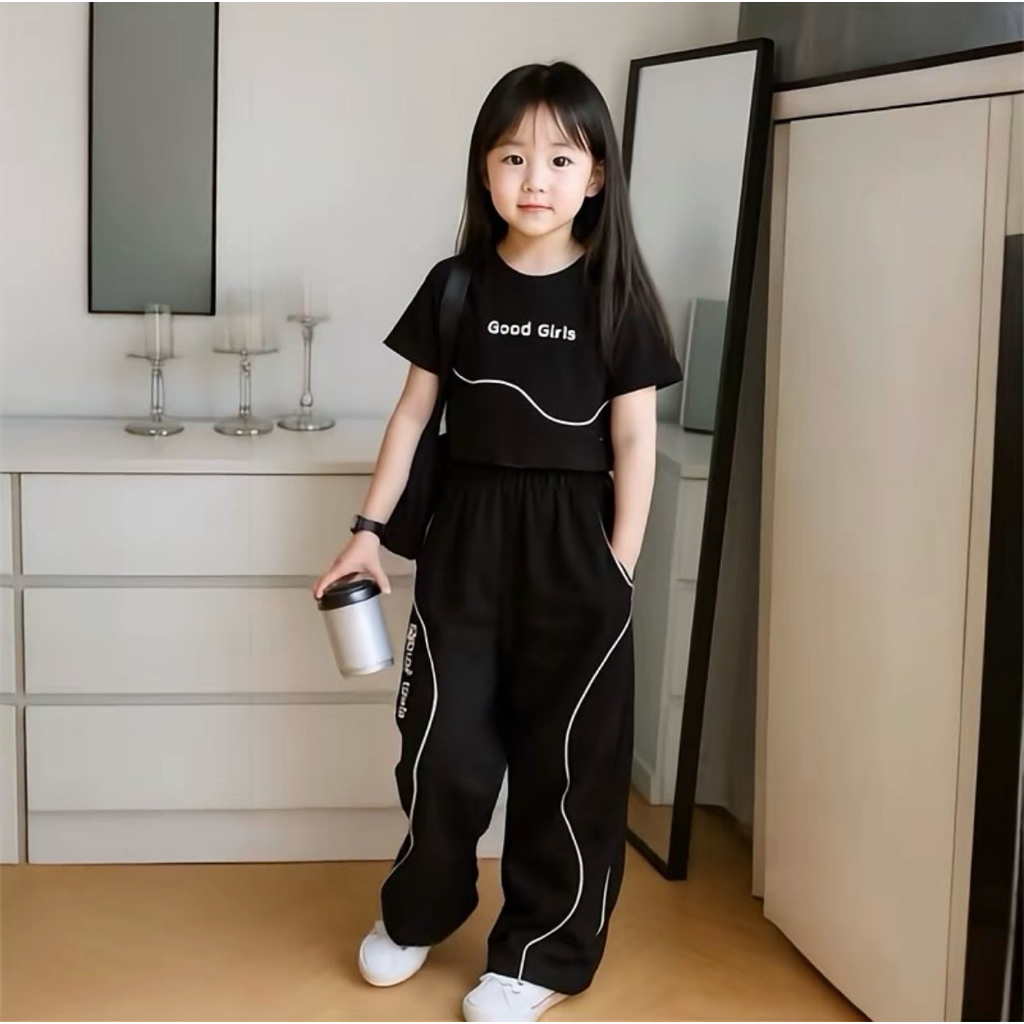 Outfit anak perempuan setelan skena anak good girls usia 2-12 tahun