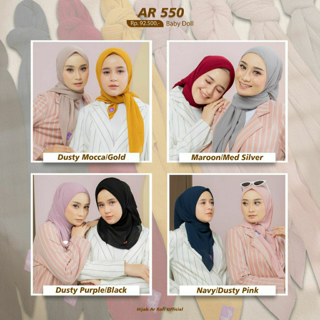 AR 550/SEGI EMPAT PLISKET/HIJAB AR RAFI