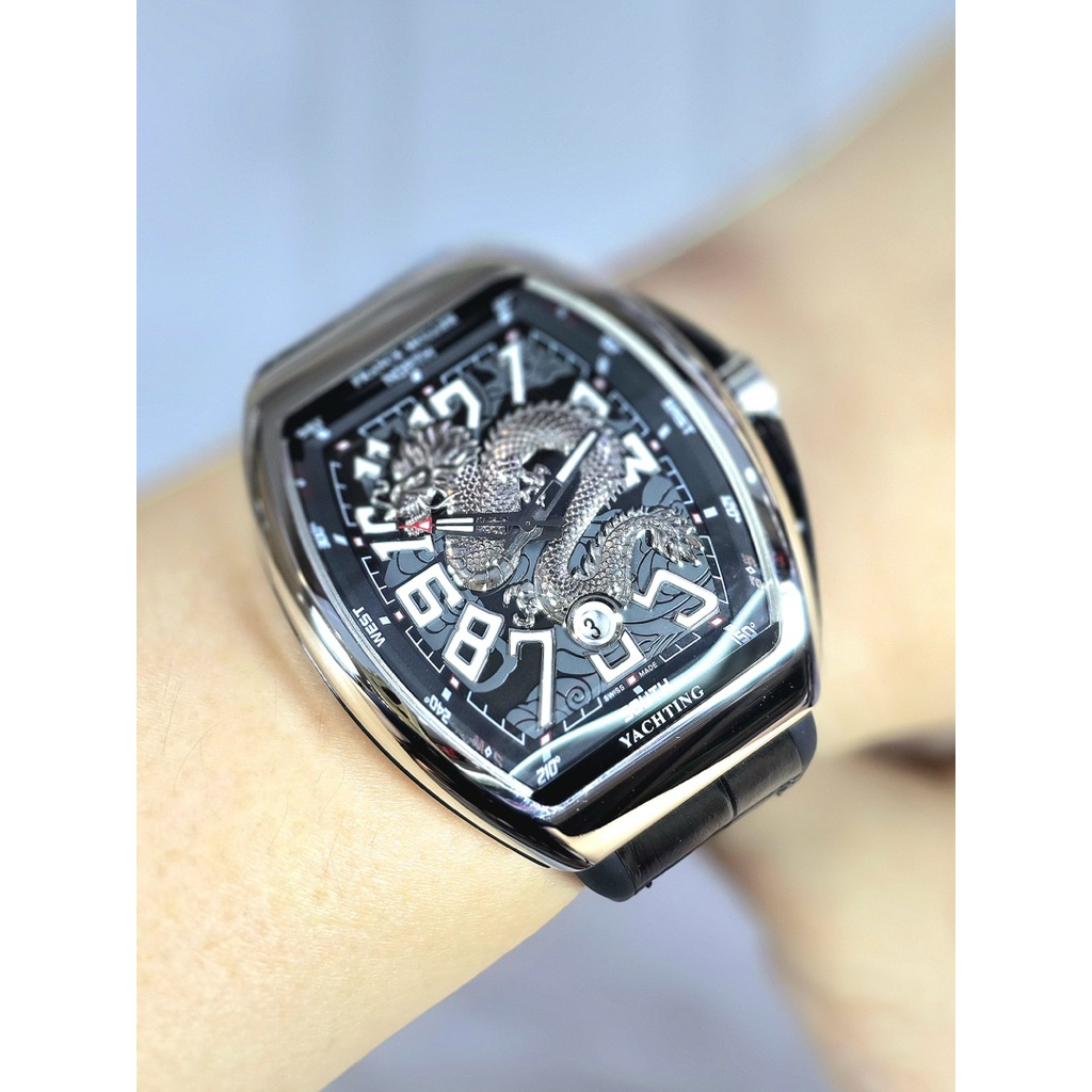 jam pria automatic Franck Muller Yatching Dragon king strap rubber croco laather