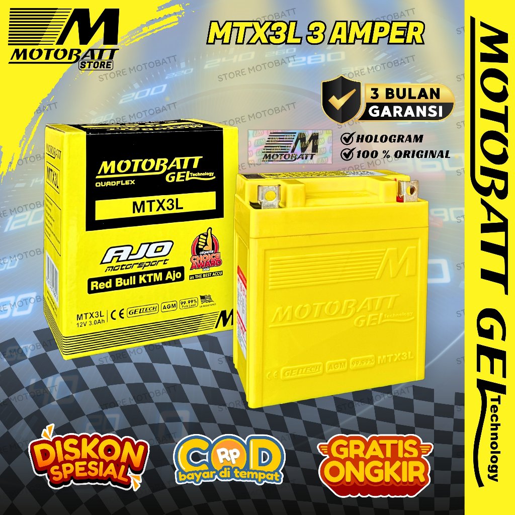 MOTOBATT GEL MTX3L MTZ5S MTX5AL MTZ6S MTX7A MTX7D MTZ7V MTX9 AKI KUALITAS TERBAIK