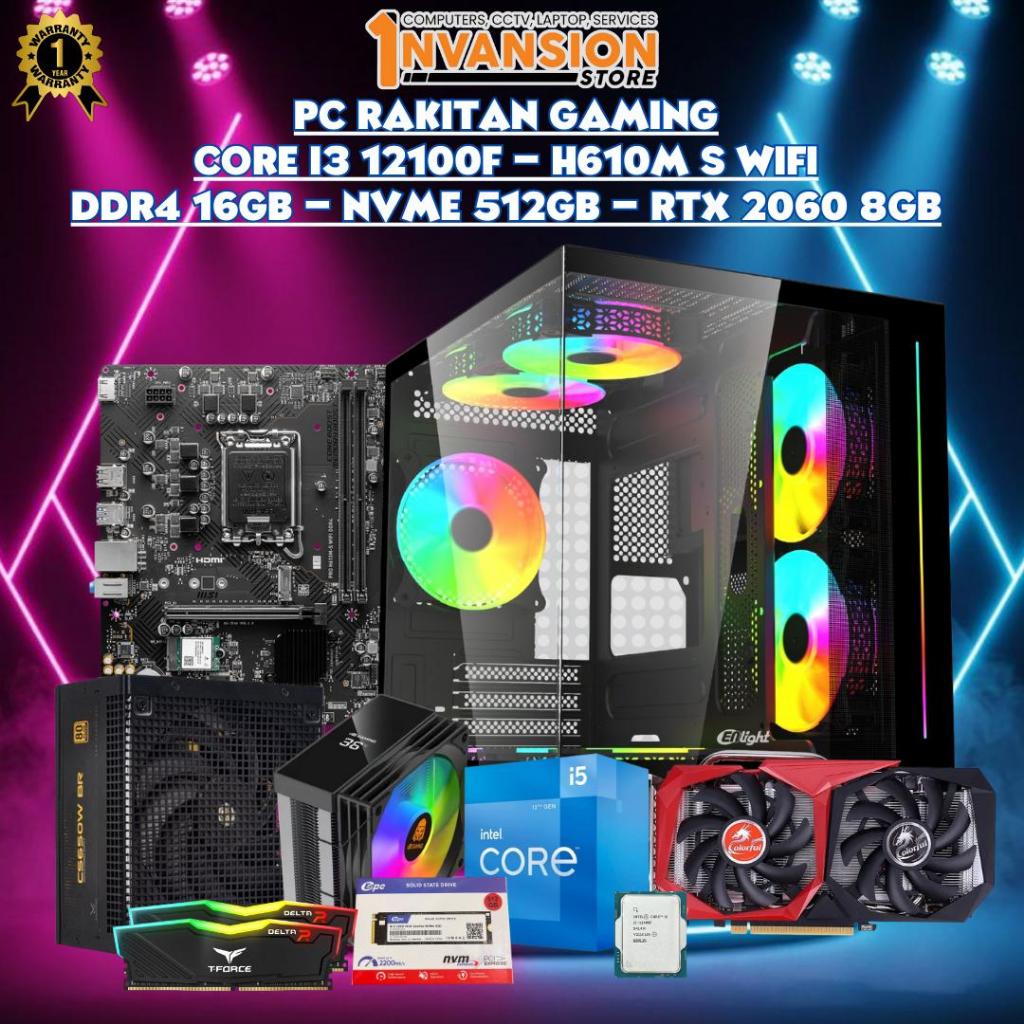 INV GAMING - PC RAKITAN CORE I3 12100F | H610M S WIFI | NVME 512GB | DDR4 16GB | RTX 2060 SUPER 8GB