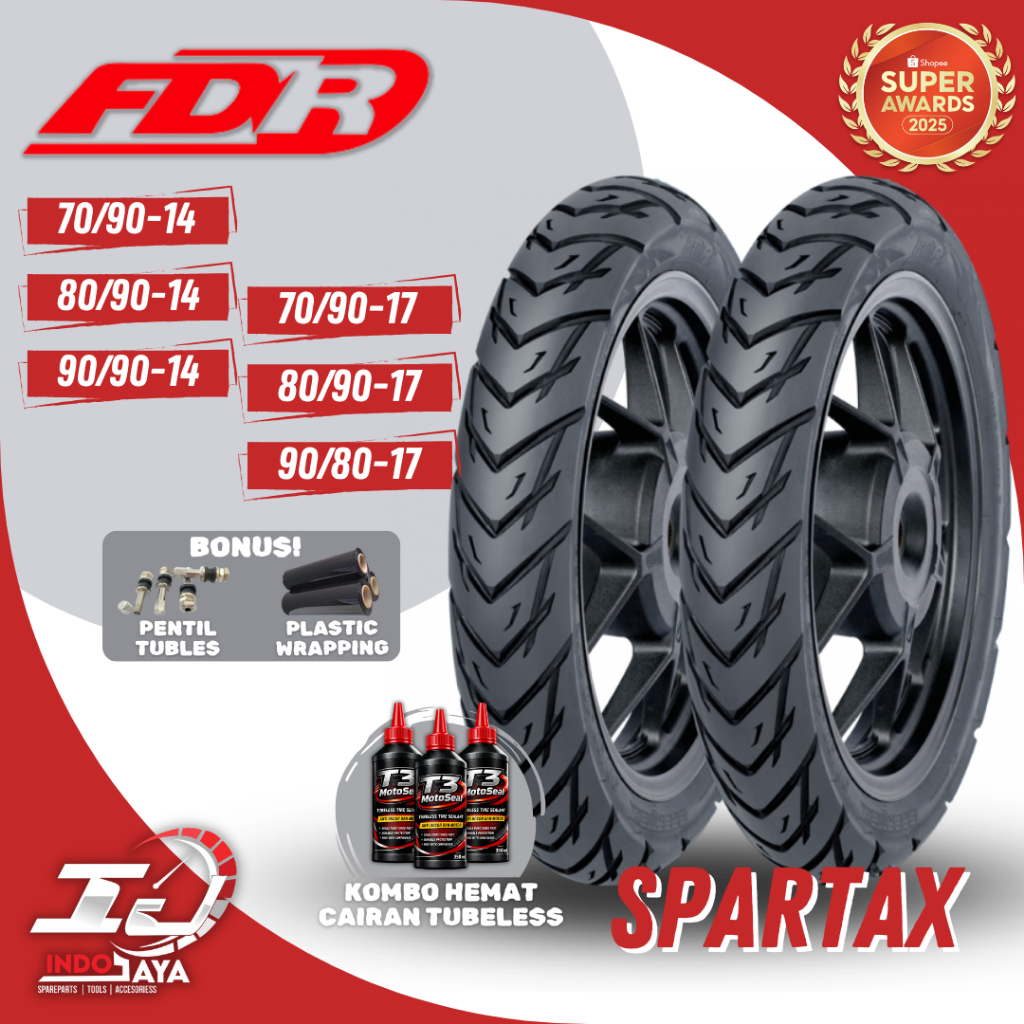 BAN FDR TUBELESS SPARTAX 14 / RING 17 (70/90-14 80/90-14 - 90/90-14 - 70/90-17 - 80/90-17 - 90/80-17