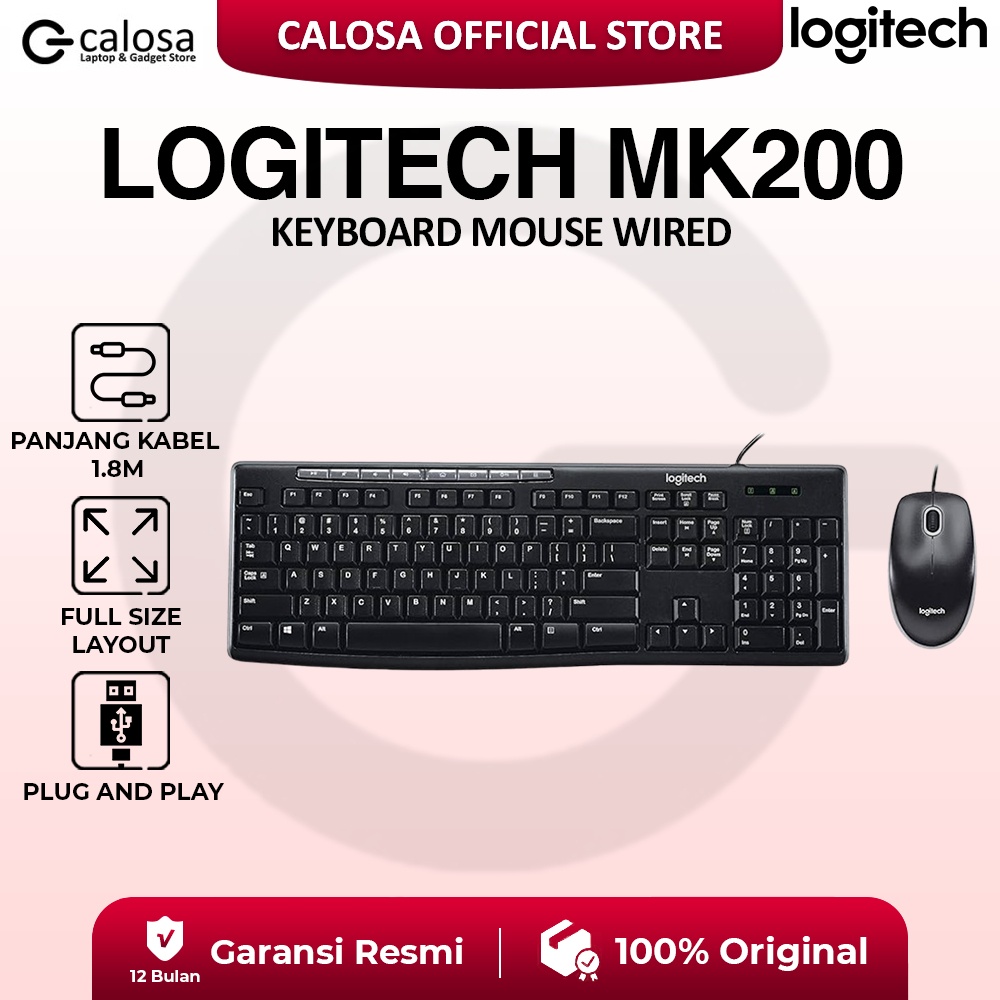 Logitech Keyboard Mouse Combo MK200 / MK-200 / MK 200