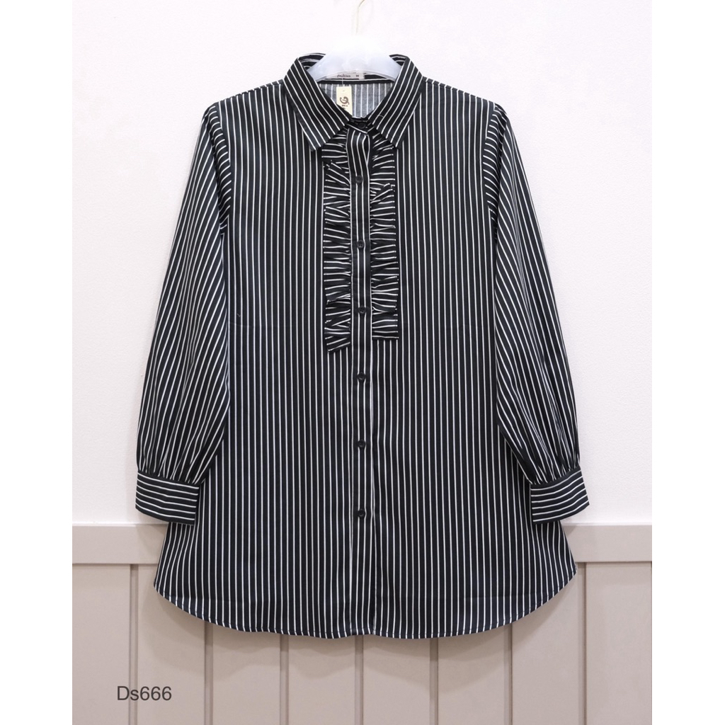 KEMEJA SALUR KATUN JEPANG BORDIR TABUR SHOPPY RAYON VISCOSE TWILL YOHANA SALUR KATUN JEPANG / KEMEJA