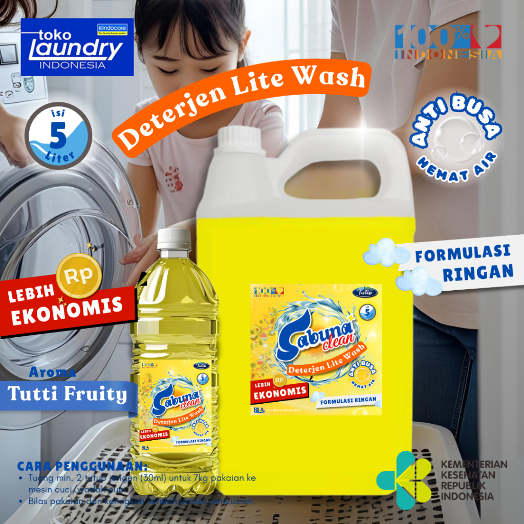 Deterjen Cair Laundry Lite Wash / Sabun Cuci Pakaian Ekonomis