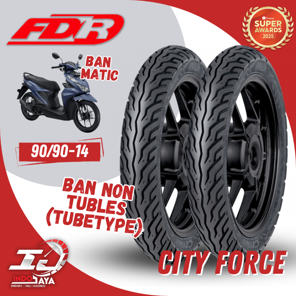 [READY COD] BAN LUAR TUBETYPE FDR CITY FORCE (70/90-14 - 80/90-14 - 90/90-14) BAN NON TUBLES / NON T