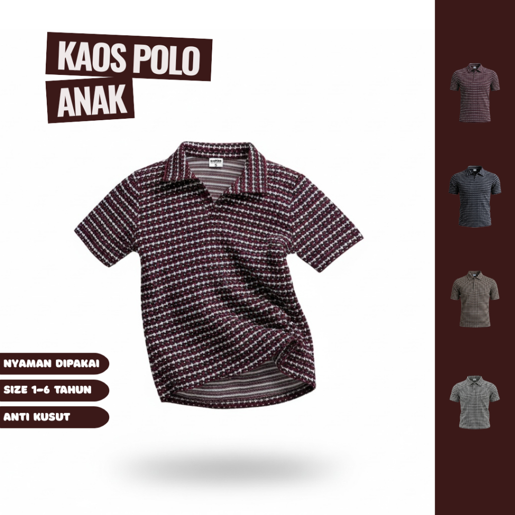 Kaos Polo Anak Laki-laki Premium Usia 1-6 Tahun