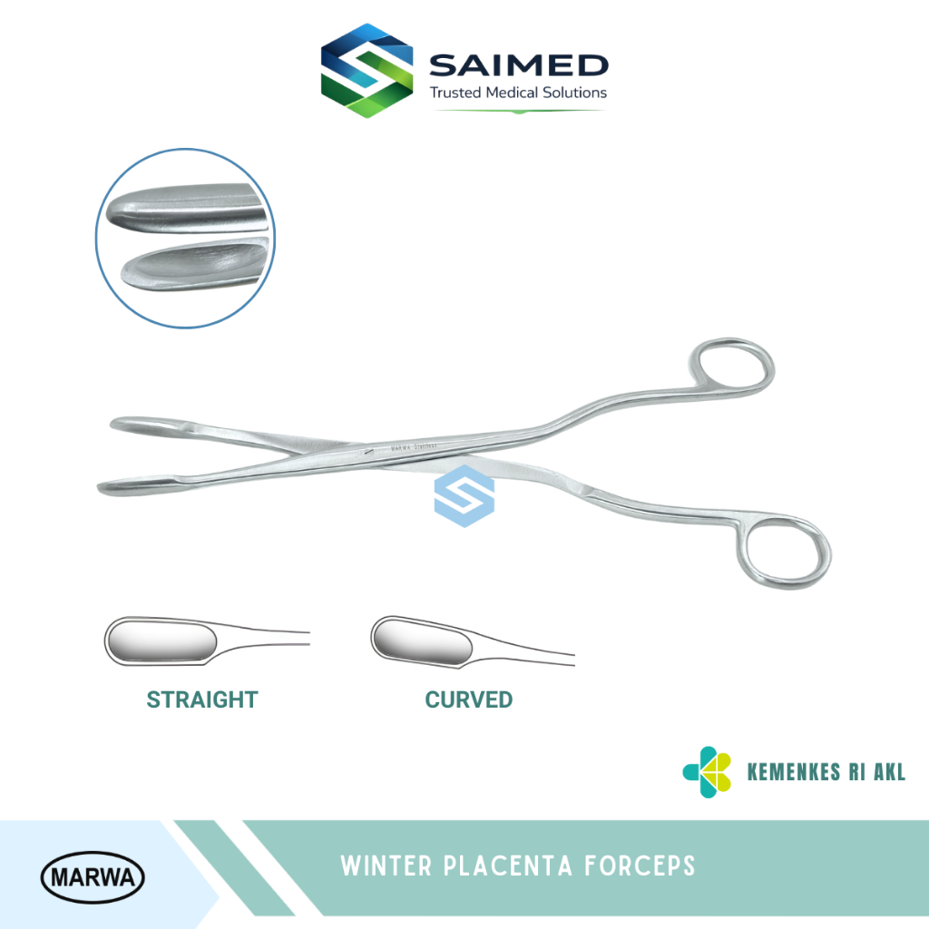 Winter Placenta and Ovum Forcep / Straight Curved Klem