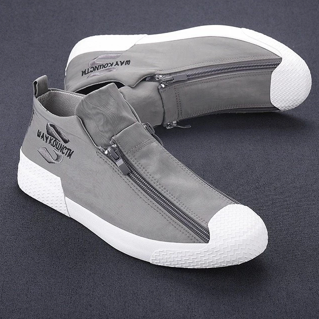 Sepatu Pantofel Tinggi Kanvas Resleting Sneaker Pria 84