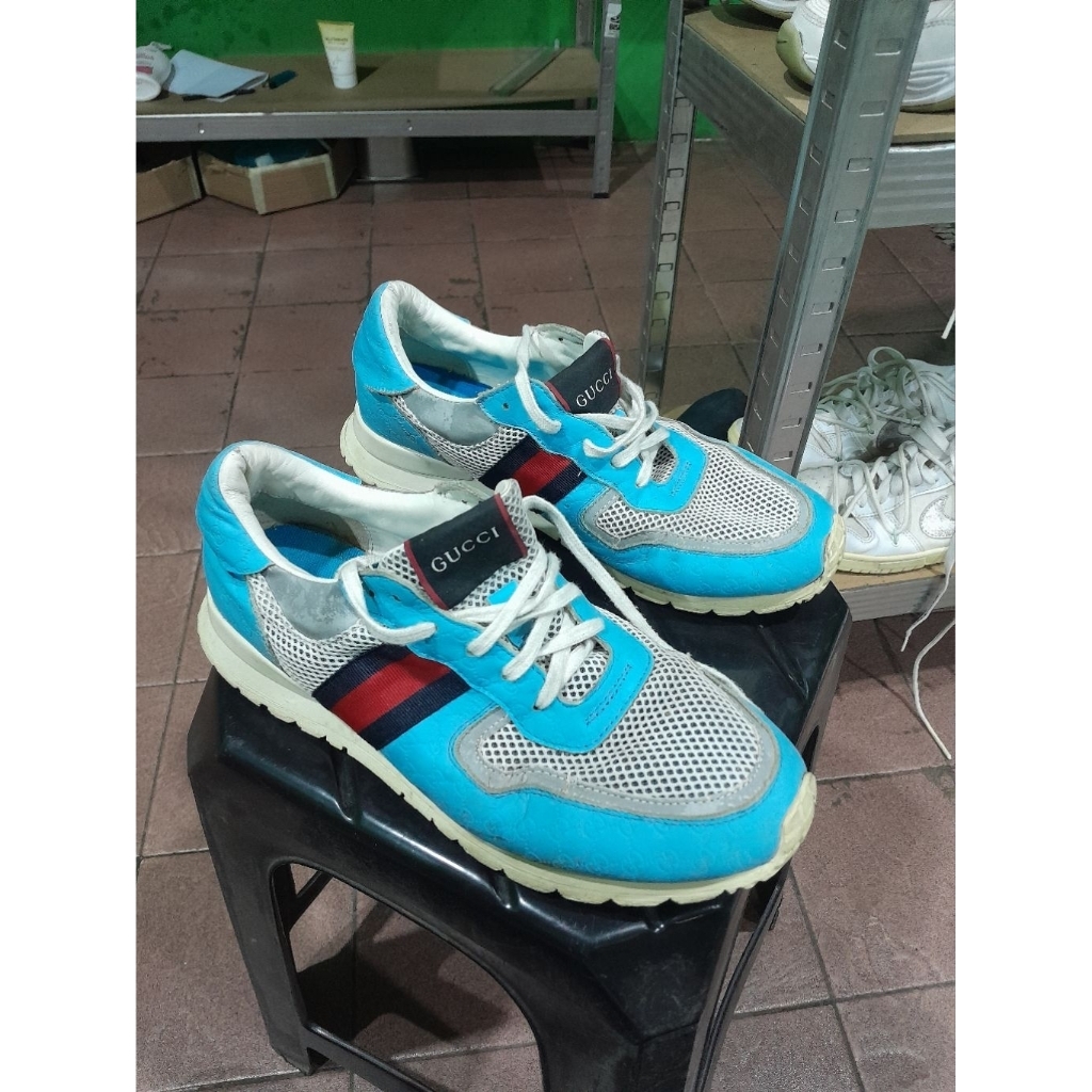 Sepatu Gucci Sneaker Pria Wanita Original – Biru Putih – Size 42