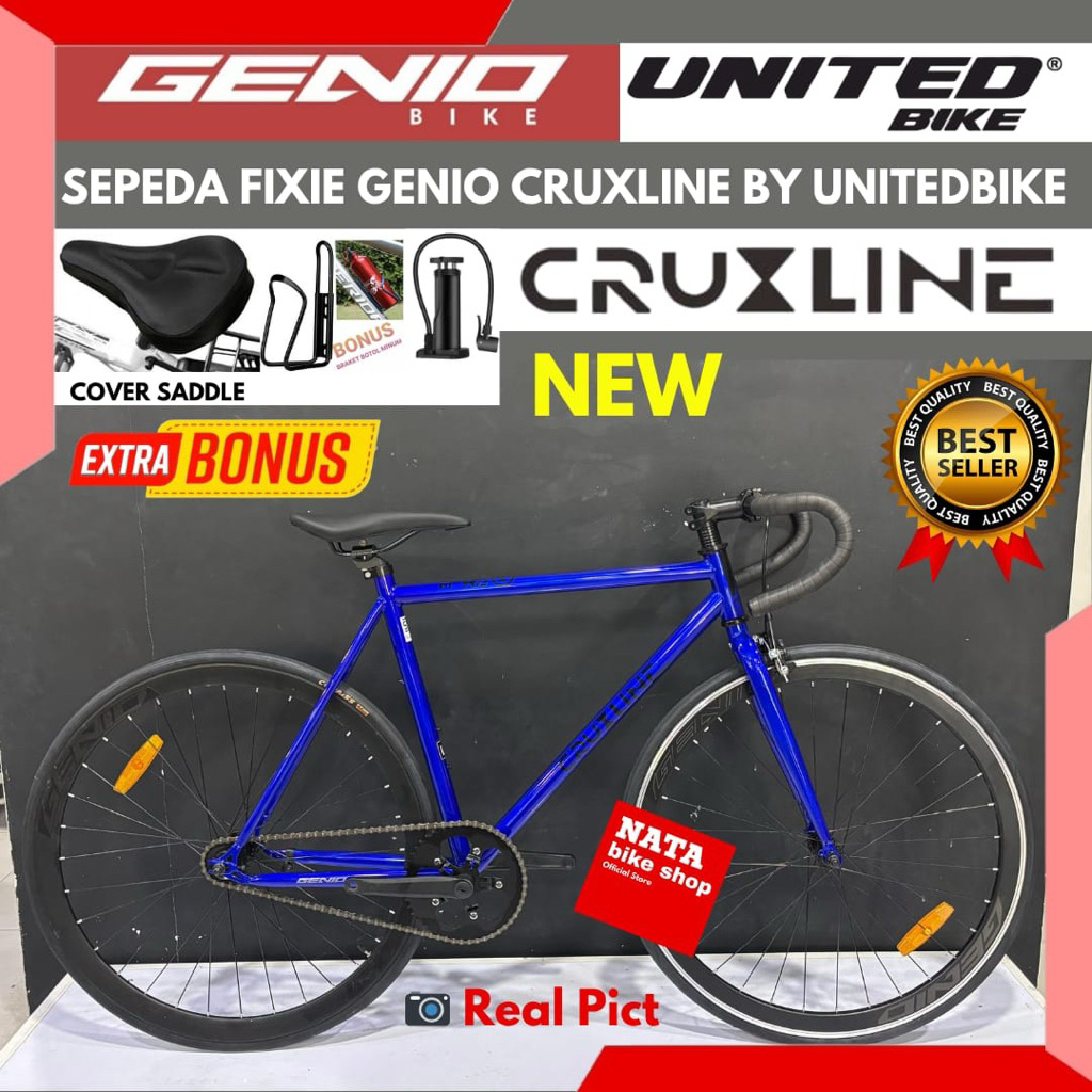 Sepeda Fixie Genio Cruxline Rem Torpedo Stang Balap 700c