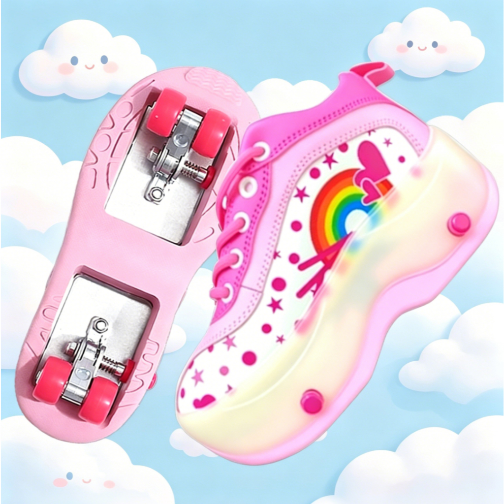 Sepatu Roda Anak Perempuan LED -Sepatu Roda Anak Ringan -Desain Lucu-Model Princess Elsa