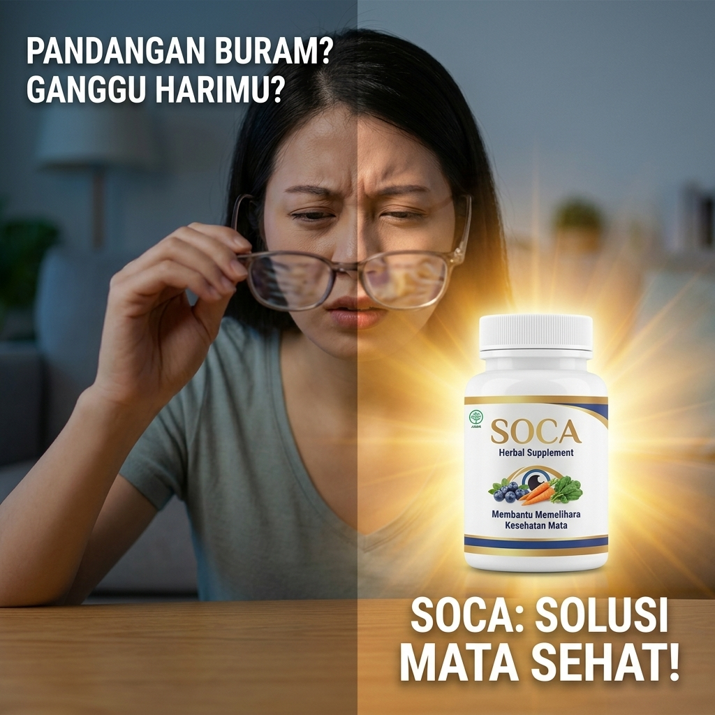 Kapsul SOCA Bantu Mata Lebih Jernih Atasi Minus, Silinder, Plus & Buram