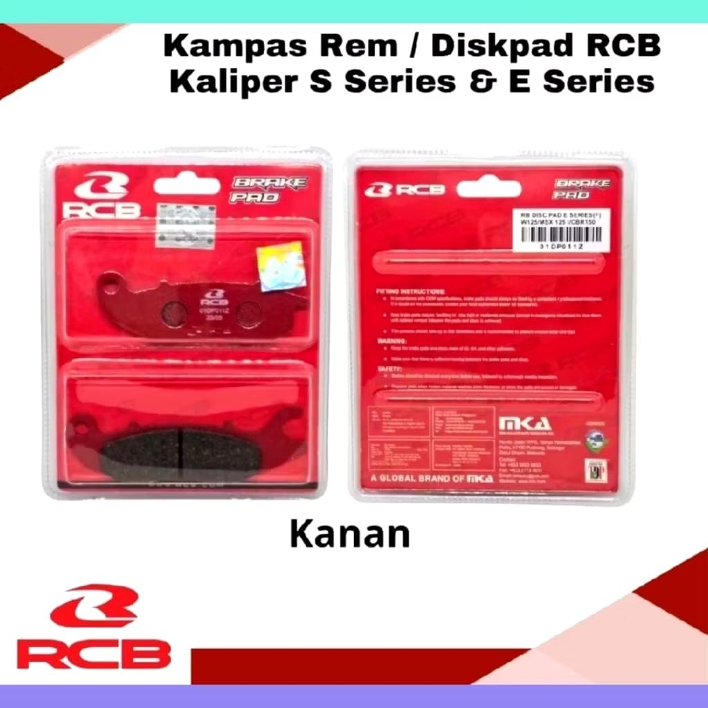 Kampas Rem Depan RCB S1 E series s26 original rcb