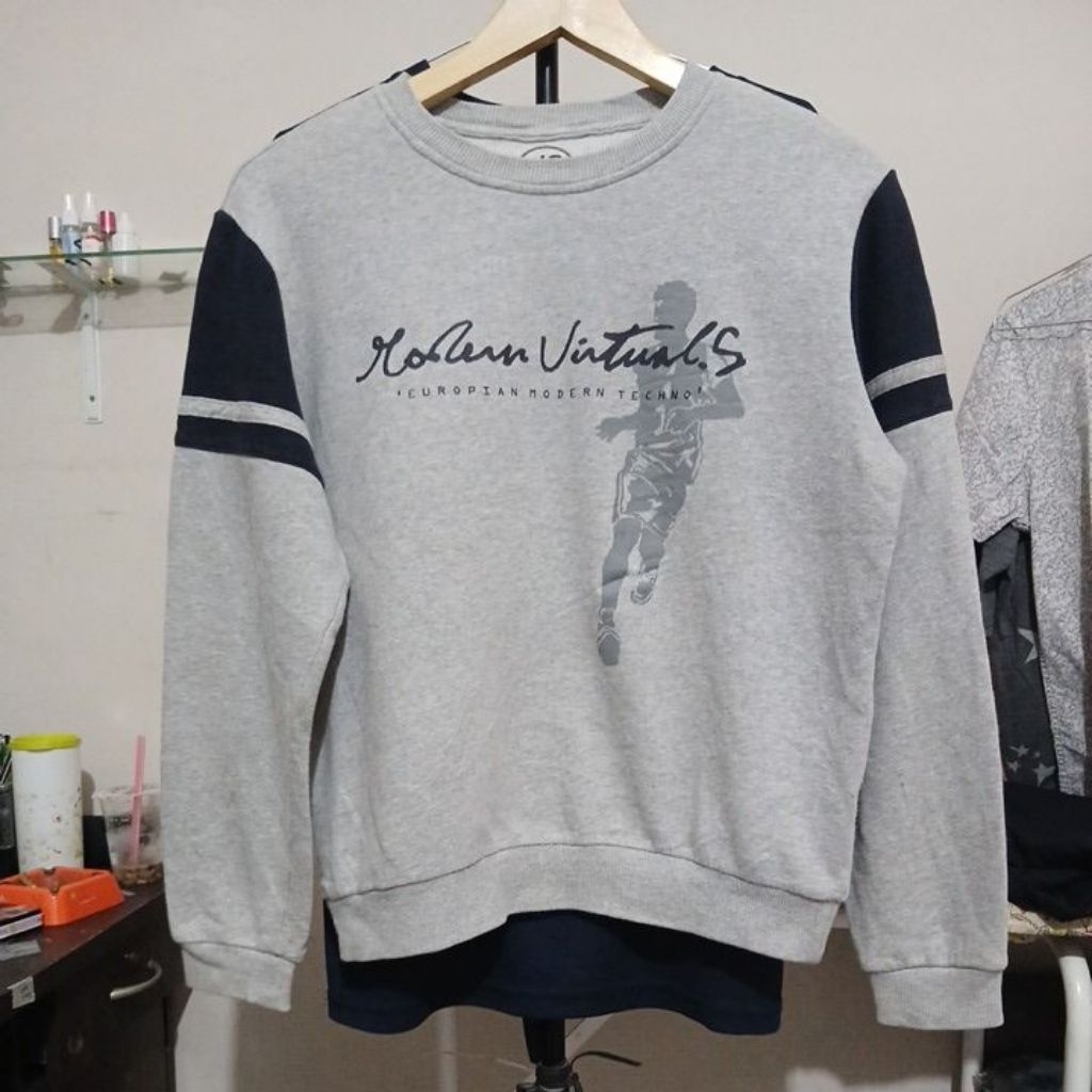 Kaos Lengan Panjang Crewneck bahan katun serfa tebal lembut kerah kencang HARD ROCK USA second Origi