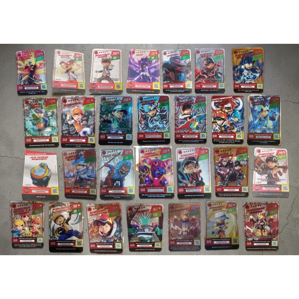 Kartu Boboiboy Choki-choki Beliung/MechaGentar/Glacier/Supra/Sori/Frostfire/Gentar/Kartu ChokiChoki 