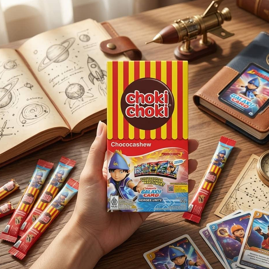 Choki Choki Boboiboy Sopan / 1 box isi 20pcs Choki Choki + Card / Kartu Boboiboy Galaxy