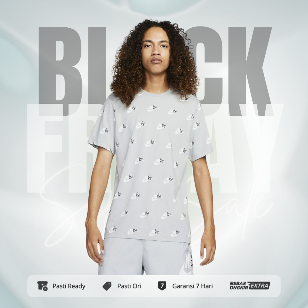 Nike Kaos Pria Sportswear Reverse Seasonality - Abu-Abu