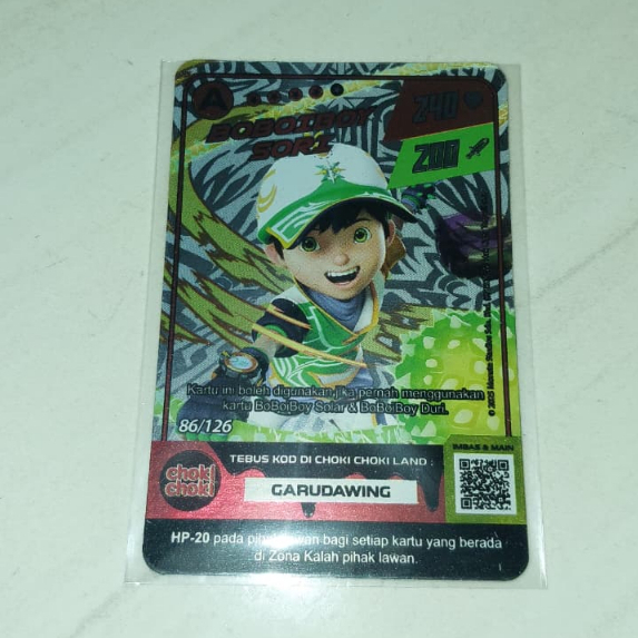 CHOKI CHOKI MONSTA GALAXY CARD - BOBOIBOY SORI [A] FOIL/HOLOGRAM