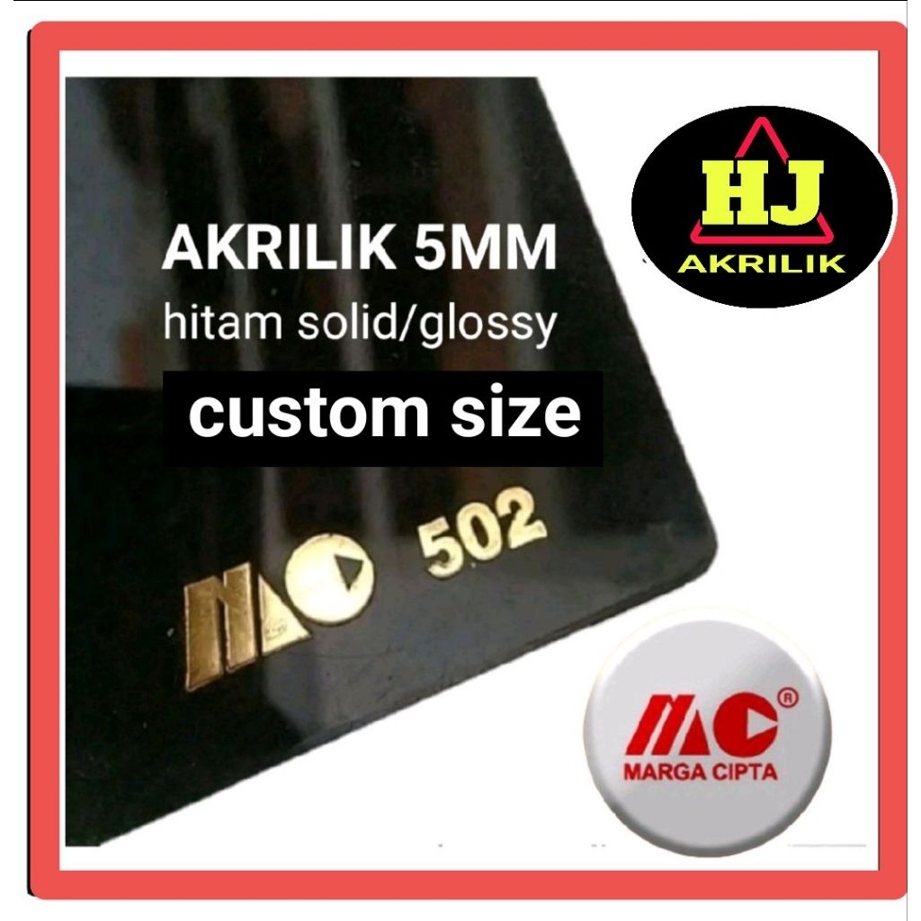 Akrilik 5mm hitam solid Akrilik custom size lembaran marga cipta dan akrilik 5mm putih solid