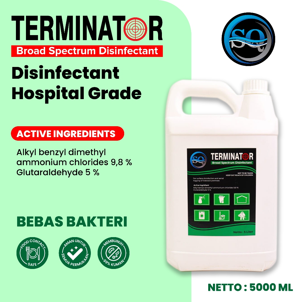 SQ TERMINATOR - Disinfectant Antiseptic Liquid - Cairan Disinfektan Antiseptik 5L