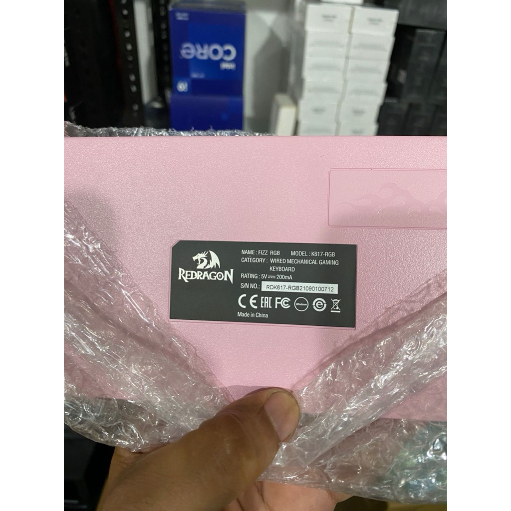 REDRAGON FIZZ - K617RGB (WHITE PINK) MECHANICAL GAMING KEYBOARD
