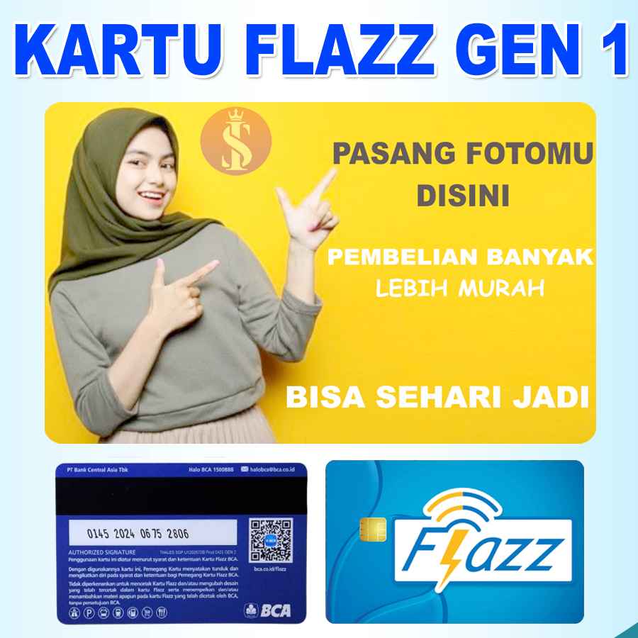 Kartu e money flazz gen 1 custom logo / kartu toll