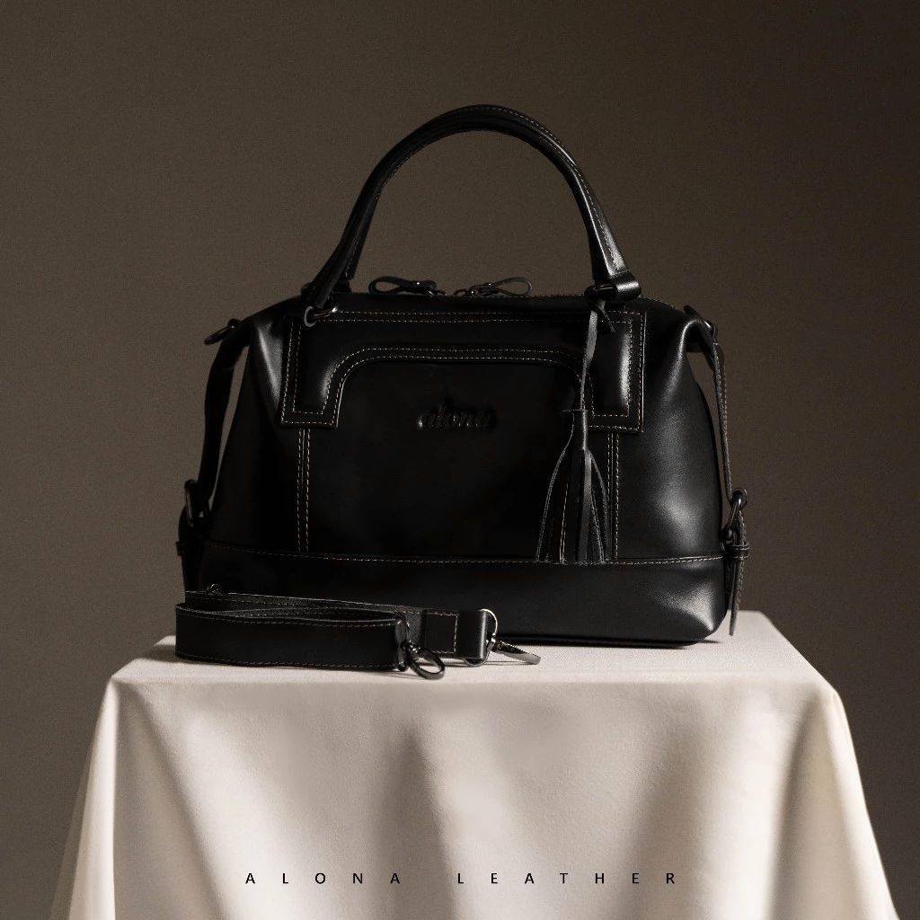 Alona Leather Freya Shoulder Bag - Tas Selempang Bahu Wanita Kulit Sapi Asli Free Dompet Stnk