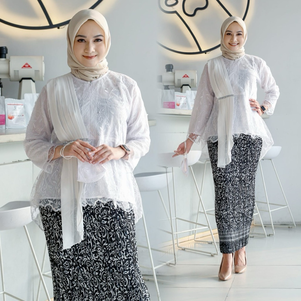 [ COD ] KEBAYA BROKAT TILE ~ KEBAYA TUNIK BROKAT TULLE ~ KEBAYA TUNIK TERLARIS
