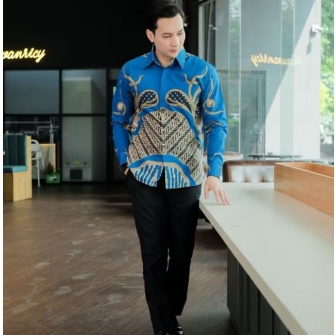 KAYANA BATIK Motif WIROSARI  Kemeja Batik Pria Premium Lengan Panjang Lapis Furing