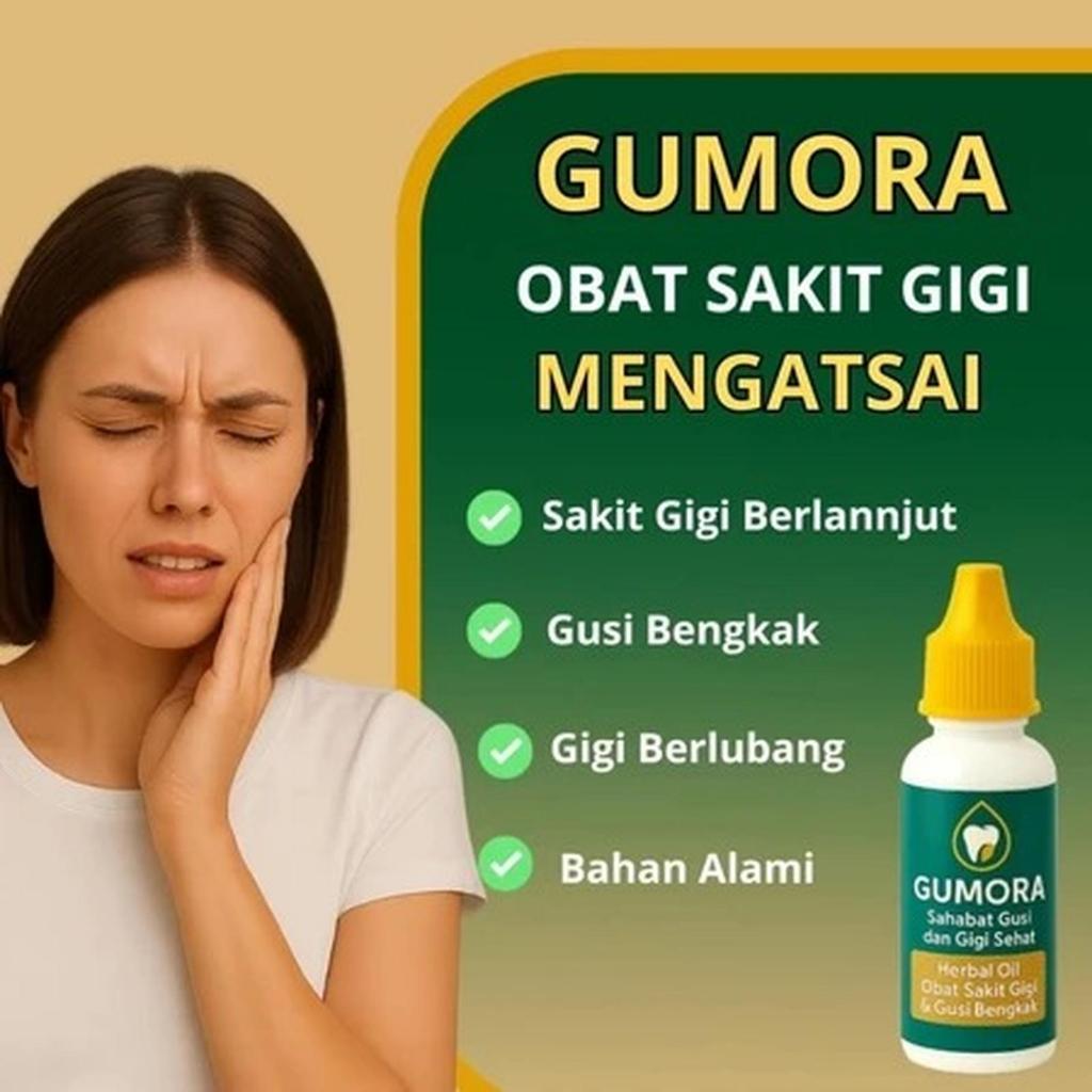 GUMORA Obat Sakit Gigi & Gusi Bengkak Herbal – Ampuh Atasi Nyeri Gigi, Sariawan, Aman Anak Dewasa CO