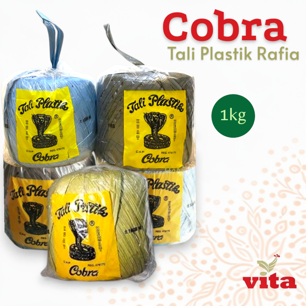 Tali Plastik Rafia Cobra 1kg Warna Warni
