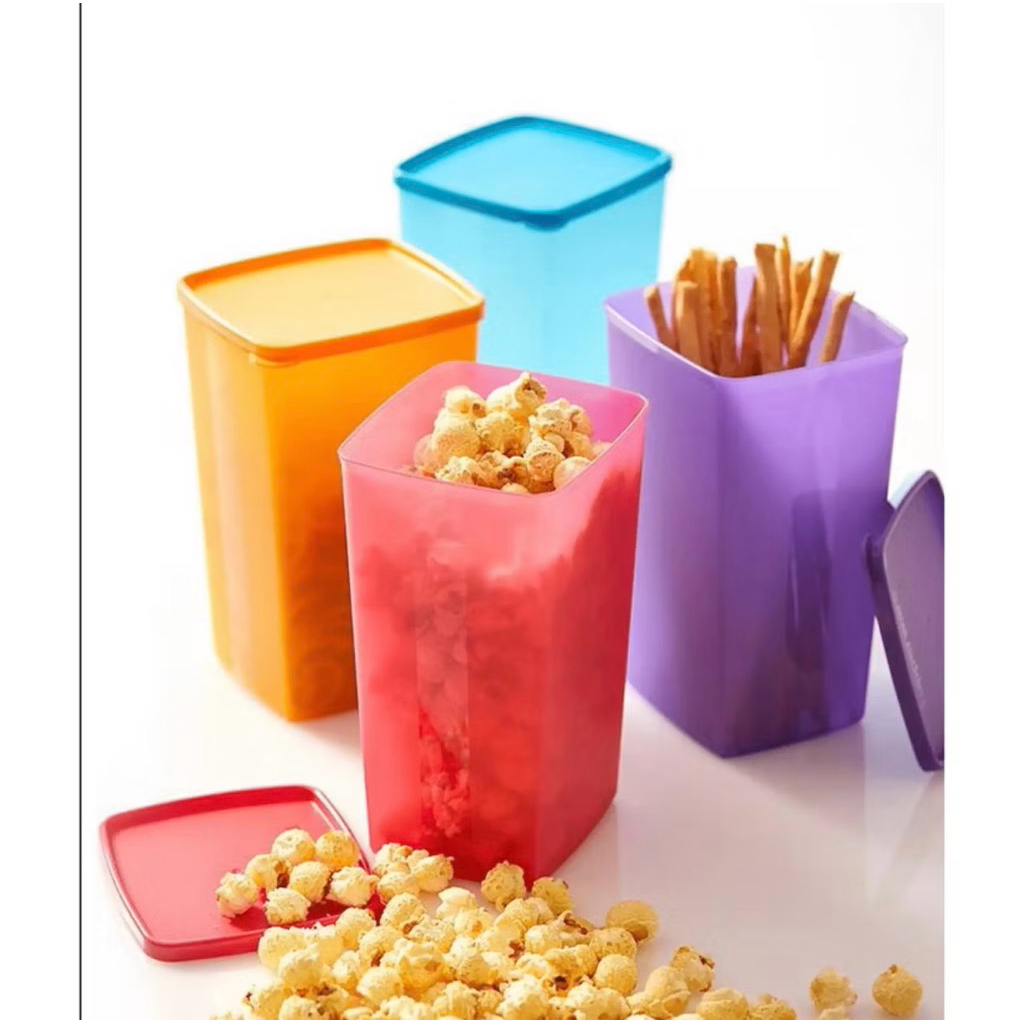 tupperware tall square canister 2L toples