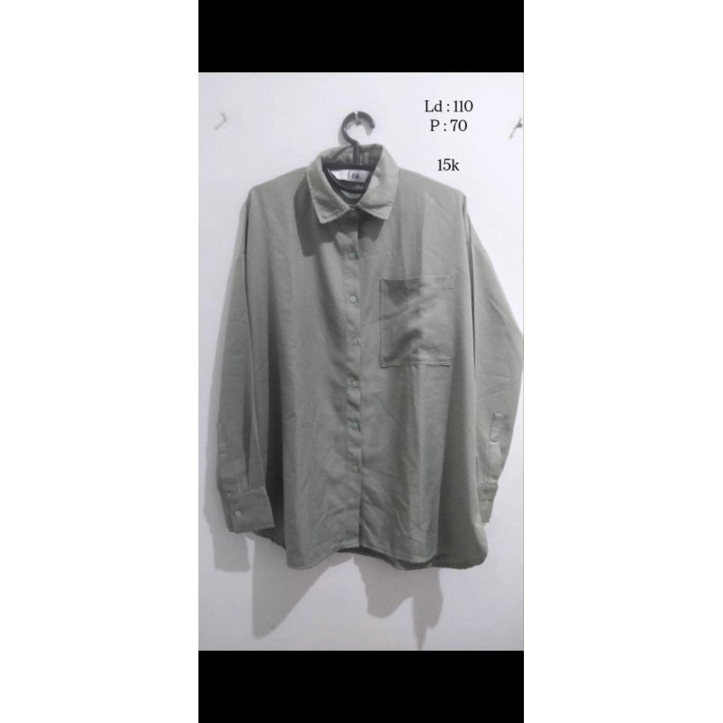 Kemeja sage green hijau sage