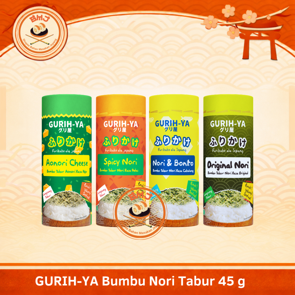 GURIH-YA Bumbu Tabur Nori 45 g Halal // Seaweed Nori Seasoning // Non MSG // BMJ