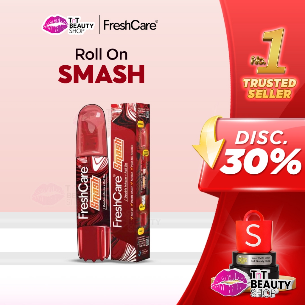 Freshcare Smash, Minyak Angin Aromatherapy 4 in 1 (Roll On, Double Inhaler, Kerokan, Pijat Relaksasi