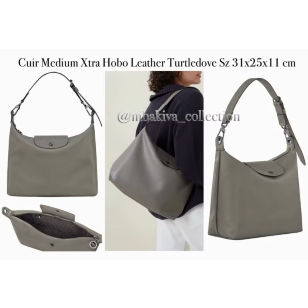Cuir Medium Xtra Hobo Leather Turtledove