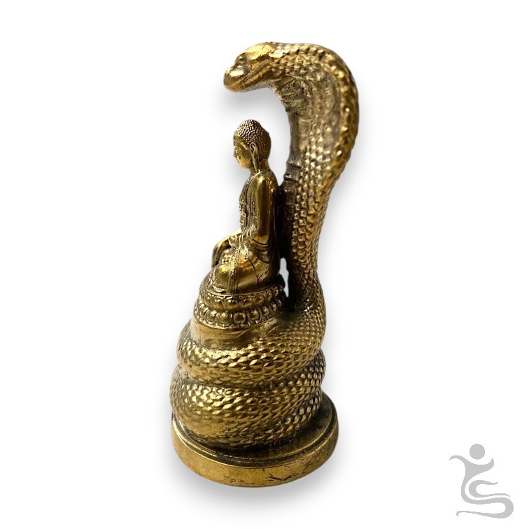 PROMO PATUNG BUDDHA NAGA MINI KUNINGAN SOLID 140G MINIATUR DEWA BUDDHA FENG SHUI PAJANGAN MEJA 8CM