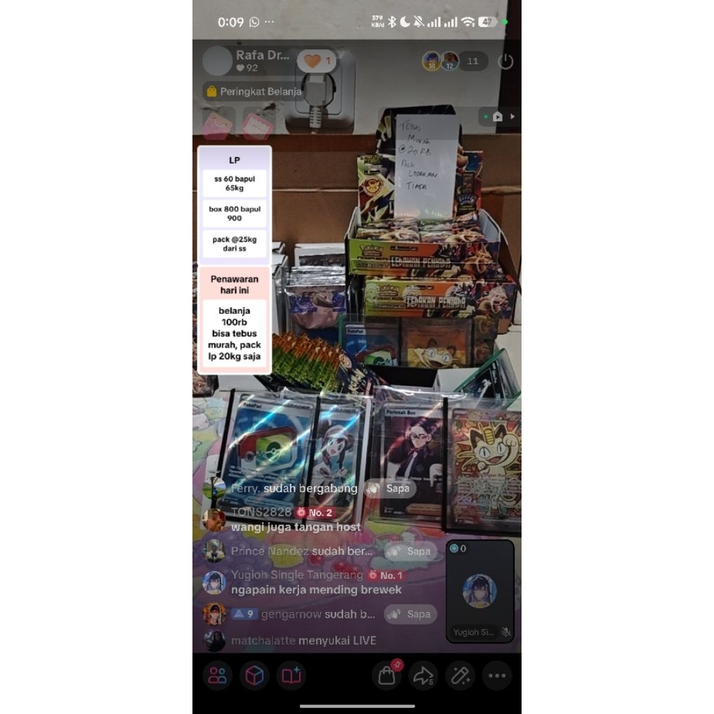 custom order  live toktok kartu pokemon tcg indonesia