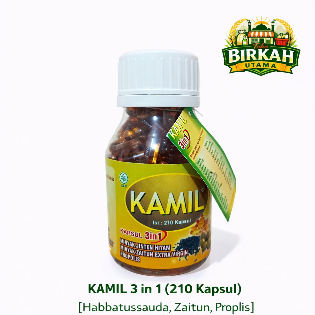 Habbatussauda KAMIL 3 IN 1 210 Kapsul Habbatussauda, Zaitun, Propolis , Jinten Hitam Kamil
