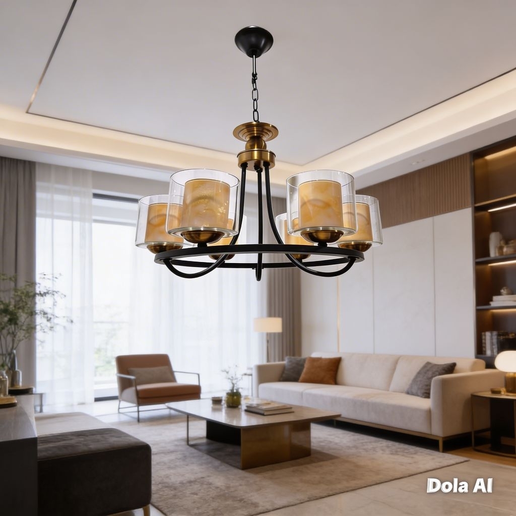 Lampu Gantung Hias Minimalis Modern Batu Onyx Ruang Tamu Diameter 60 Cm Elegant