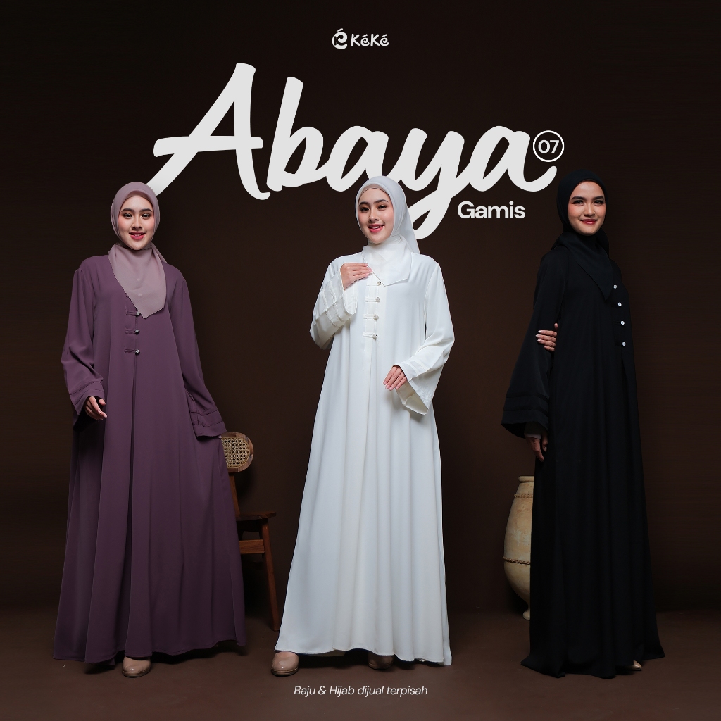 Keke Busana Abaya Gamis Wanita Dewasa Dress Hitam Putih Cordovan Size XS - 3XL Abaya 07