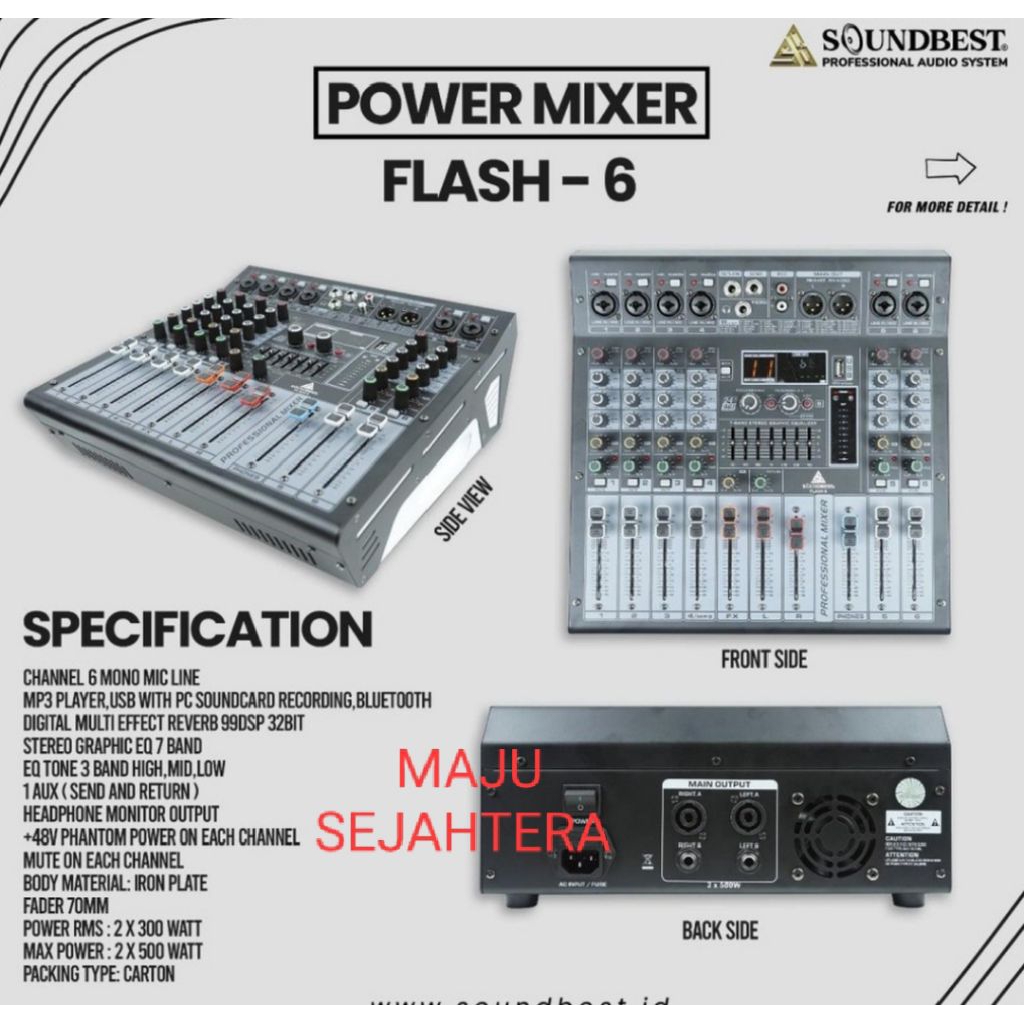 POWER MIXER SOUNDBEST 6 CHANEL SOUNDBEST FLASH 6
