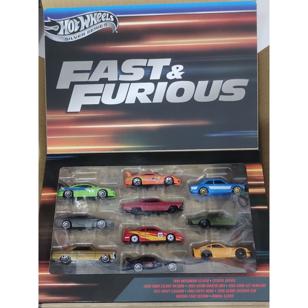 Hot Wheels Fast and Furious Silver Series Gift Pack 10 pcs