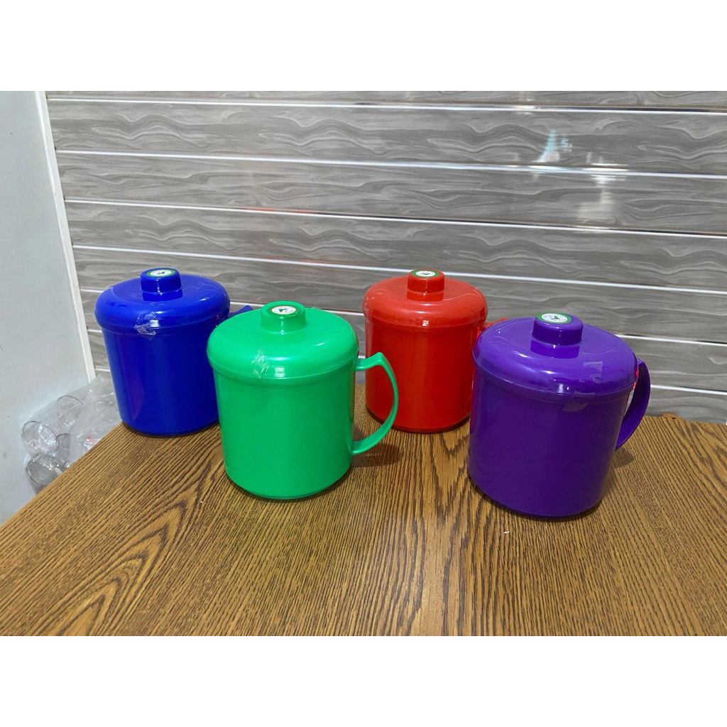 mug gelas tutup jumbo / cangkir bunga matahari / gelas minum