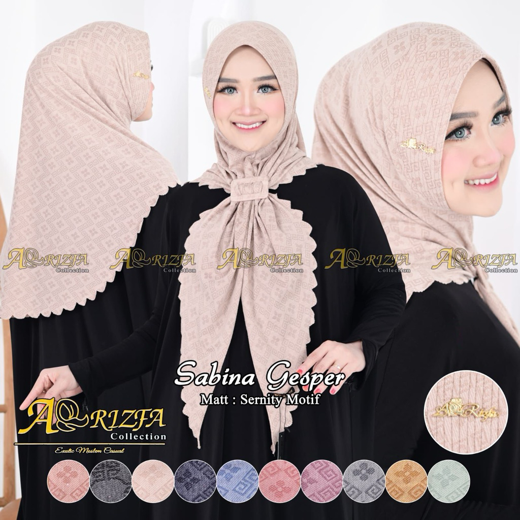 HIJAB DAILY GESPER SEGITIGA INSTAN S3 INSTAN BELAH TENGAH BELAKANG OVAL ANTEM BUSA MOTIF ORI AR RIZF